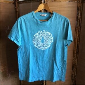 Original Penguin tee shirt graphic design preppy blue white short sleeve size L